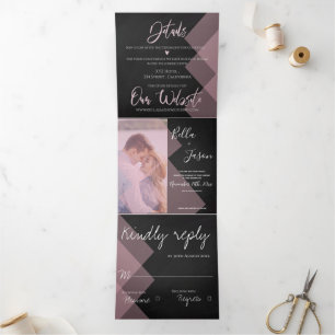 Invitation Trois Volets Tableau   Cute Pastel Multi Photo Mariage