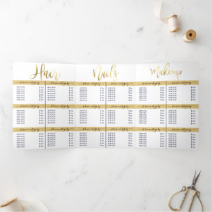 Invitation Trois Volets Tarif Spa simple White Gold Salon