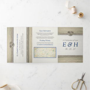 Invitation Trois Volets Tying The Knot Rustic Beach Wedding Suite