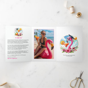 Invitation Trois Volets Une ou Deux Degrés de Plus Fête Tropicale Graduell