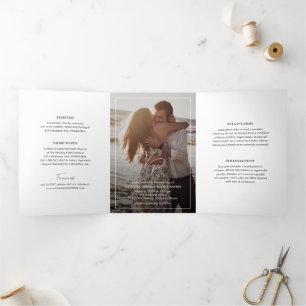 Invitation Trois Volets Valentina Photo Mariage moderne
