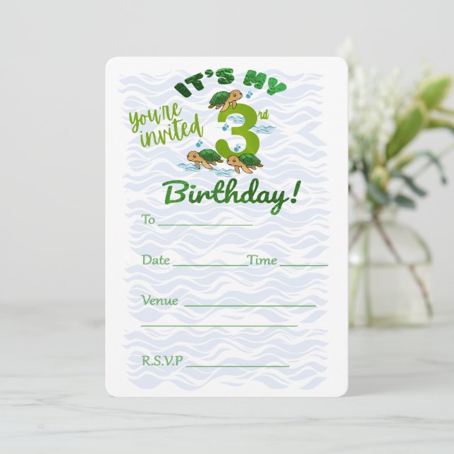 Invitation Troisième Anniversaire (Debout devant)