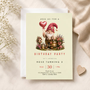 Invitation Troisième anniversaire de Gnome des bois