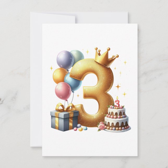 Invitation Troisième anniversaire doré (Devant)