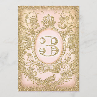Invitation Troisième anniversaire Il était une fois Princesse