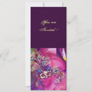 Invitation TROISIÈME MASQUE boule mascarisée, or rouge jaune