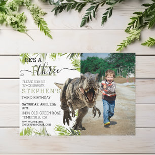 Invitation Troisième Tiers Tyrannosaurus Jurassique Photo Ann