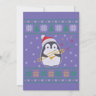 Invitation Trombone sale de Noël horrible Sweater Pingouin Fa