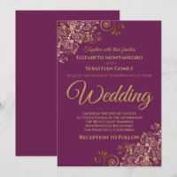 Troncs d'or simple châssis violet Mariage