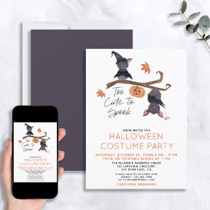 Invitation Trop mignon pour faire peur Fête d'Halloween en dé