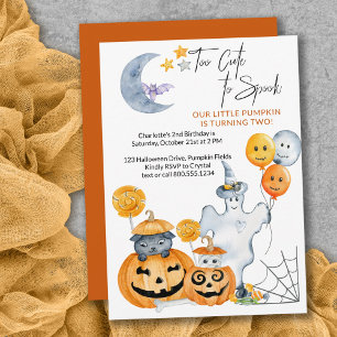 Invitation Trop mignon pour Halloween Fête d'anniversaire Hal