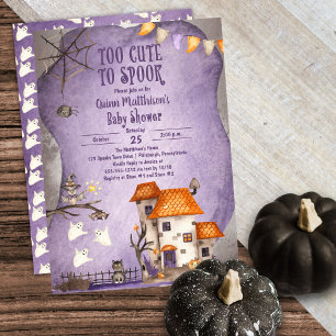 Invitation Trop mignon pour parler Baby shower d'Halloween