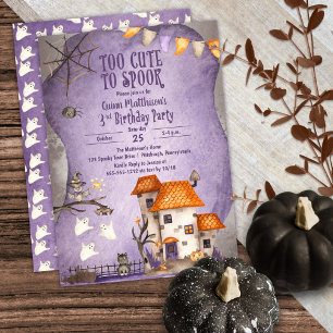 Invitation Trop mignon pour parler Halloween 3e fête d'annive