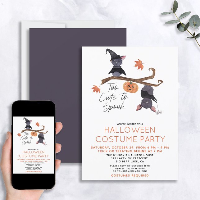 Invitation Trop mignon pour parler Halloween Costume Party (Créateur téléchargé)