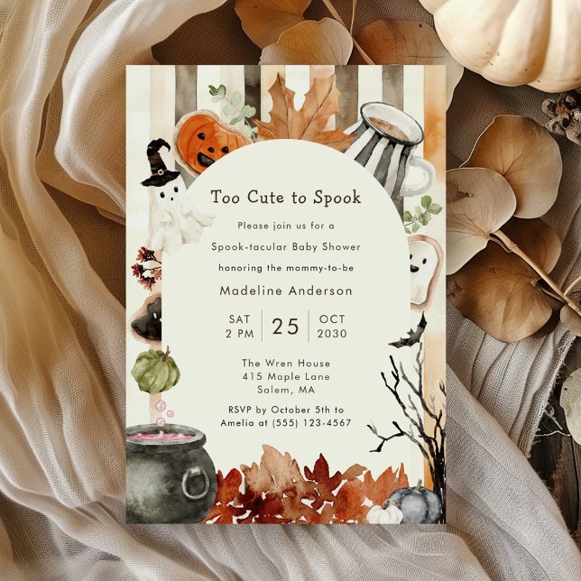 Invitation Trop mignon pour parler Whimsical Halloween Baby s (Créateur téléchargé)