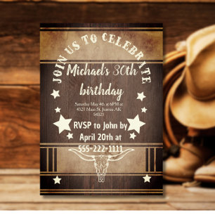 Invitation Trophée d'anniversaire de cowboy