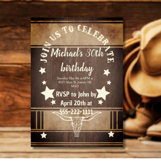 Invitation Trophée d'anniversaire de cowboy (Créateur téléchargé)