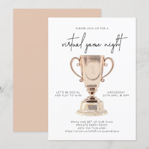 Invitation Trophée Minimaliste de la nuit de jeu virtuel Peac
