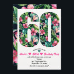 Invitation Tropical 60 60e Soixante Anniversaire Fête Invitat<br><div class="desc">Tropical 60 60e Soixante Anniversaire Invitations de fête. Personnaliser pour tout événement.</div>