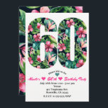 Invitation Tropical 60 60e Soixante Anniversaire Fête Invitat<br><div class="desc">Tropical 60 60e Soixante Anniversaire Invitations de fête. Personnaliser pour tout événement.</div>