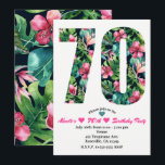 Invitation Tropical 70 70th Soixante-dix Anniversaire Fête In<br><div class="desc">Tropical 70 70th Soixante-Dix Anniversaire Invitations de fête. Personnaliser pour tout événement.</div>