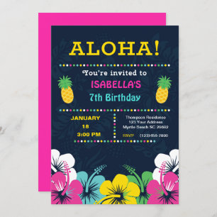 Invitation Tropical 7th Birthday Party