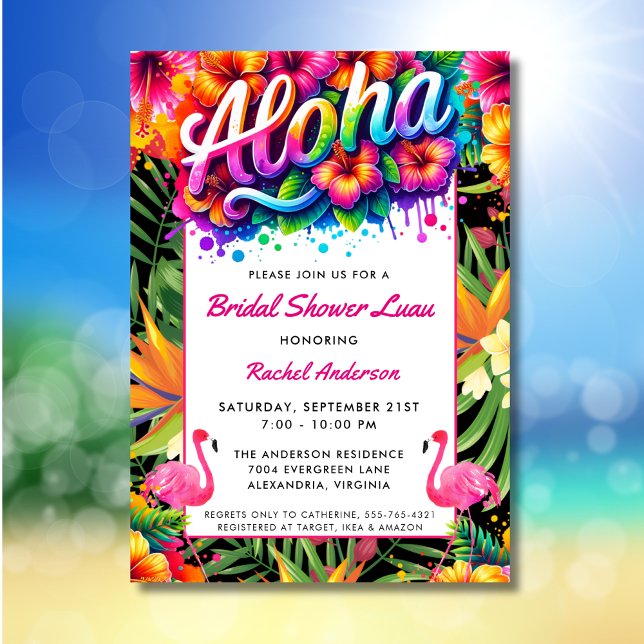 Invitation Tropical Aloha Luau Fête de Mariage (Créateur téléchargé)