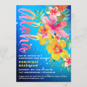 Invitation Tropical Aloha Luau Graduation Party