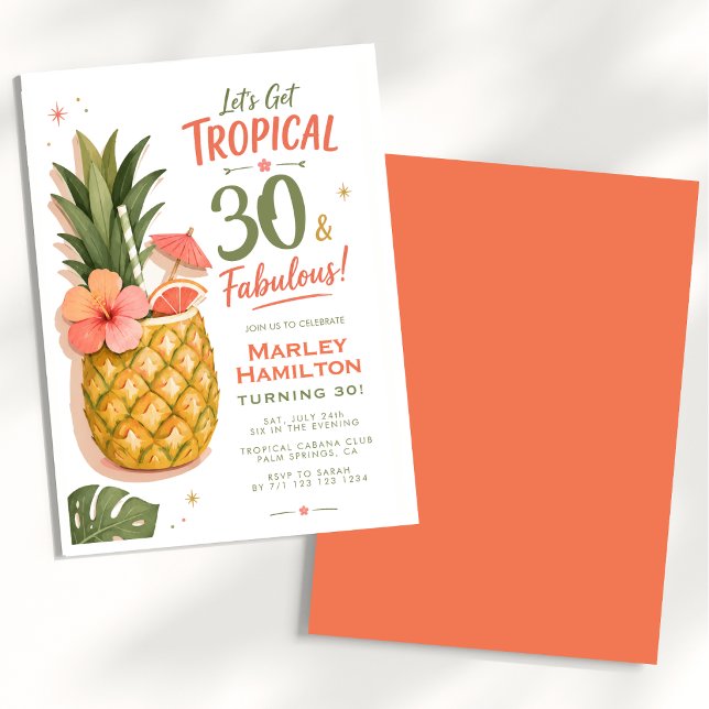 Invitation Tropical Ananas 30 et Incroyable 30e anniversaire (Créateur téléchargé)