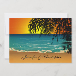 Invitation Tropical Beach at Sunset Mariage