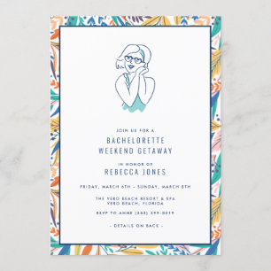 Invitation Tropical Beach Bachelorette Week-end Getaway