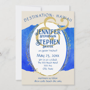 Invitation Tropical Beach Chic  Mariage de destination Bleu O