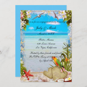Invitation Tropical Beach Floral Mariage