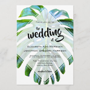 Invitation Tropical Beach Hawaii Photo Mariage Leaf
