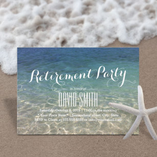 Invitation Tropical Beach Retirement Party