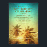 Invitation Tropical Beach Theme 80th Birthday Party Hawaiian<br><div class="desc">Tropical Beach Theme 80th Birthday Party Hawaiian Invitations. Vous y trouverez des palmiers tropicaux et des lampes à cordes. Vous pouvez modifier tous les titres et informations textuels pour organiser votre célébration. Vous pouvez également modifier la couleur du texte. Conçu par superdazzle.com</div>