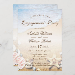 Invitation Tropical Beach Wedding Starfish Engagement Party