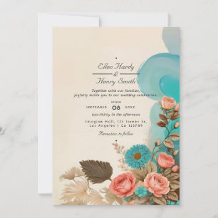 Invitation Tropical Blues & Greens Eco-friendly Beach Wedding