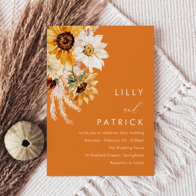 Invitation Tropical Boho Sunflower Wedding (Créateur téléchargé)