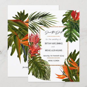 Invitation Tropical Breeze Luxuriant Save the Date Botanique 