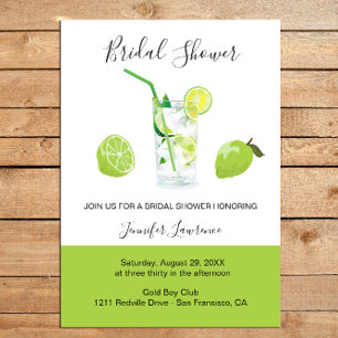 Invitation Tropical Citrus Lime Verte Enterrement de Vie de J