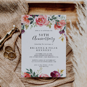 Invitation Tropical Colorful Summer 50e anniversaire Mariage