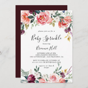 Invitation Tropical Colorful Summer Floral Baby Sprinky