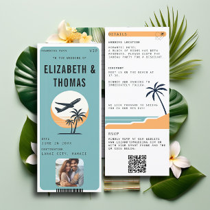 Invitation Tropical Destination Beach Mariage photo moderne