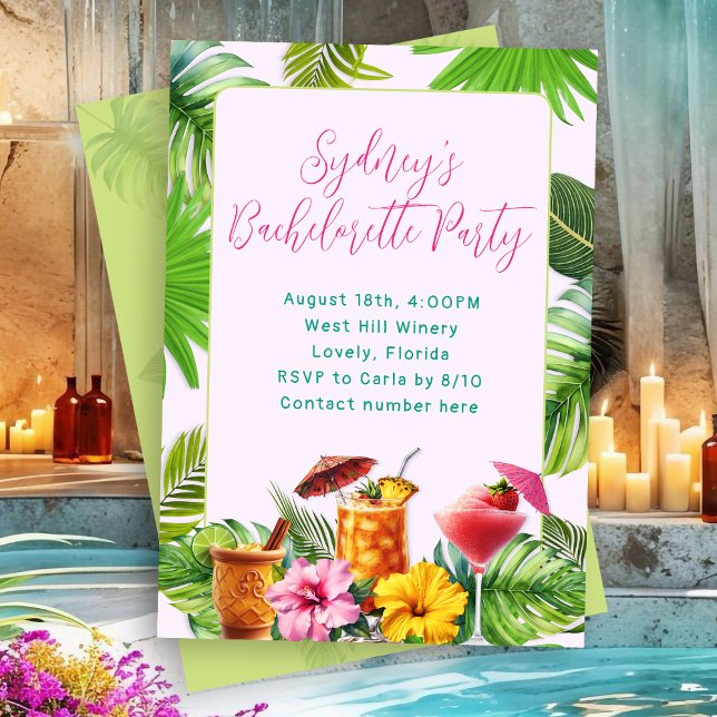 Invitation Tropical Drinks Bachelorette Party (Créateur téléchargé)