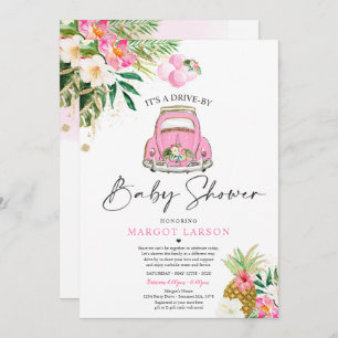 Invitation Tropical Drive By Baby shower Pineapple Drive Thru