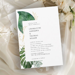 Invitation Tropical Elegant Plante Trending Mariage