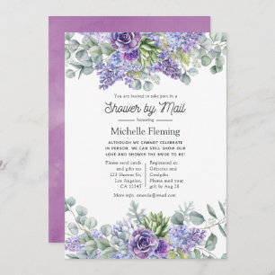 Invitation Tropical Eucalyptus succulents douche par courrier