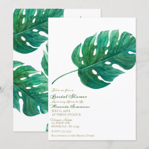 Invitation Tropical Feuille de Palmier Verte Mariage Hawaïen