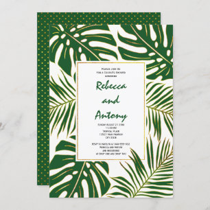 Invitation Tropical feuille moderne mariage couple douche